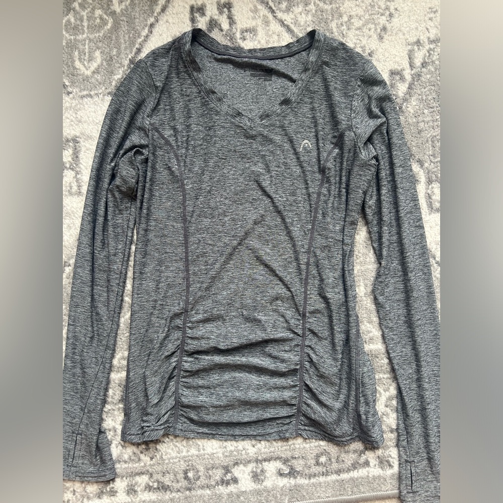 XS Gray Long Sleeve Activewear Top